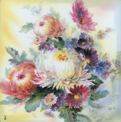 Panel de pared 35 x 35 cm, Bouquet Crisantemo