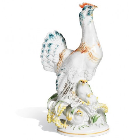 figura Gallina con pollos, H 39 cm  