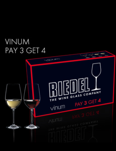 paquete regalo copas Riedel vinum pay 3 get 4 riesling/zinfandel