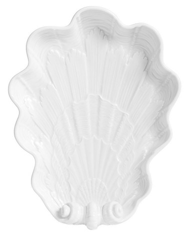 Plato de servicio con forma de concha, blanco, 17 cm
